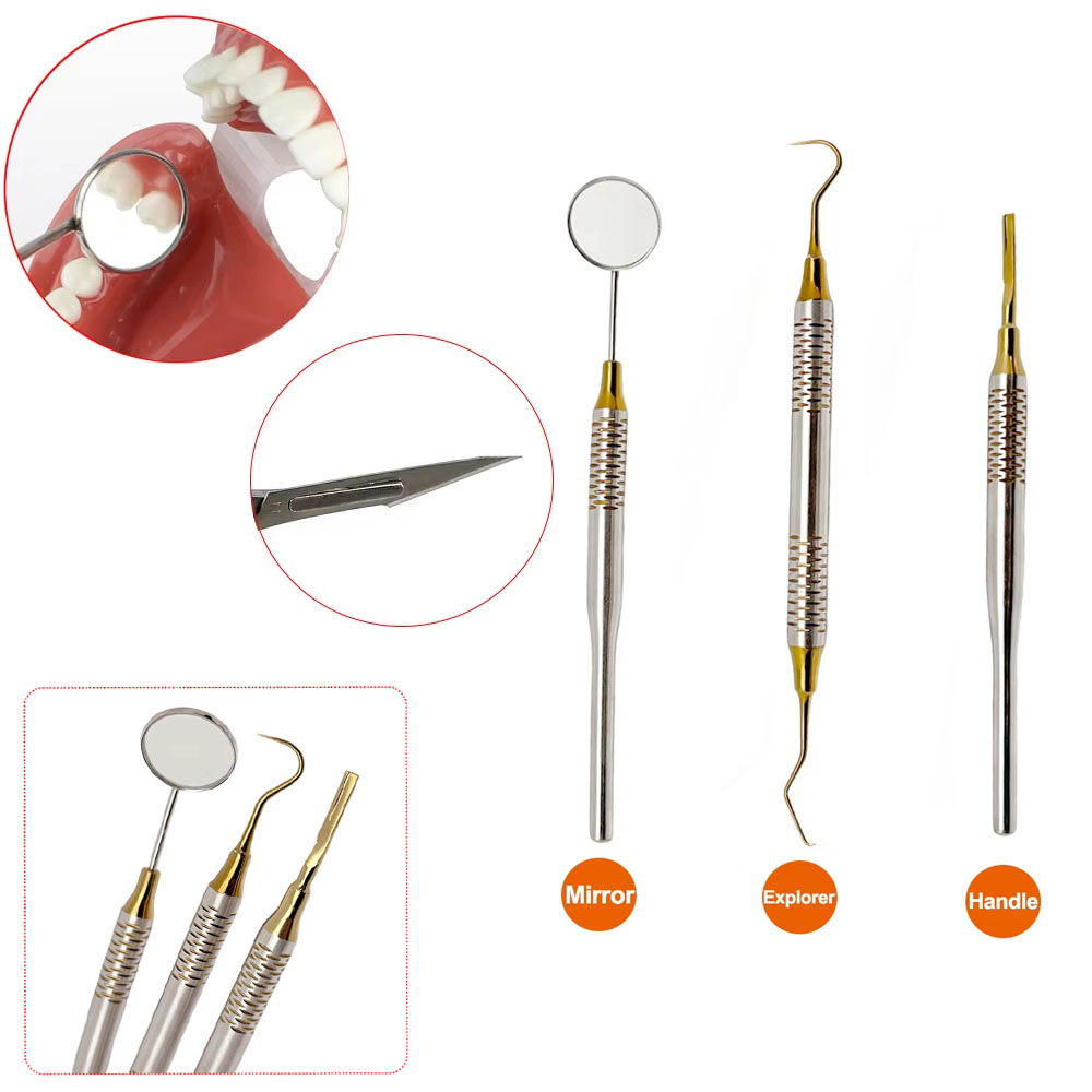 Dental Mirror Probe - พรีเมี่ยมสแตนเลสทันตกรรมกระจกปาก Probe Professional ทําความสะอาดฟันเครื่องมือตรวจสอบสุขภาพช่องปากเครื่องมือตรวจสอบ