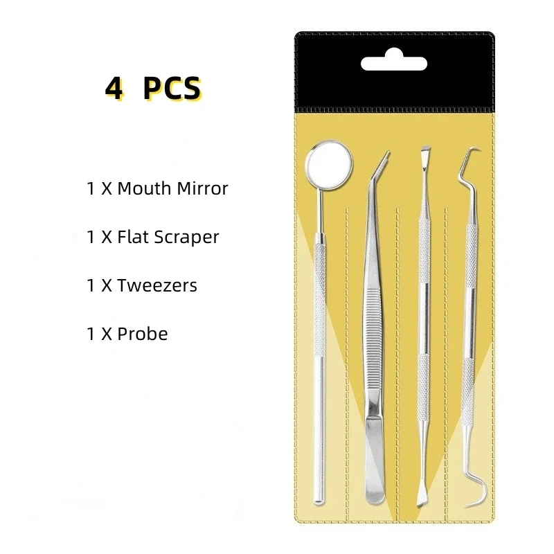 Dental Mirror Probe - 3 pcs/4 pcs สแตนเลสทันตแพทย์เครื่องมือทําความสะอาดทันตกรรมกระจก Double Probe