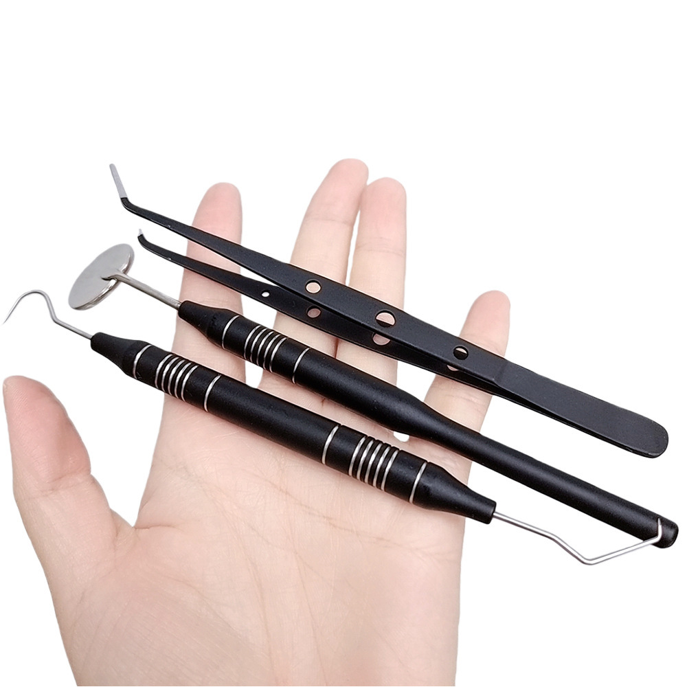 ชุดเครื่องมือทันตกรรมสีดำและทอ - Dental Mirror Probe บทวิจารณ์และราคา