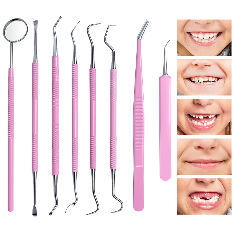 1 PC สีชมพูทันตกรรมแหนบ Probe  - Dental Mirror Probe บทวิจารณ์และราคา