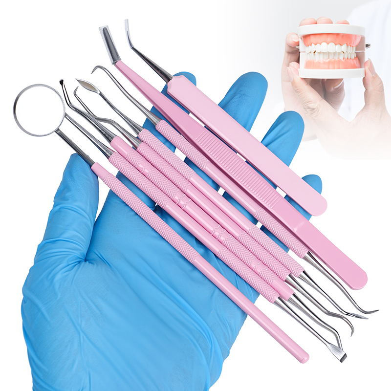 1 PC สีชมพูทันตกรรมแหนบ Probe  - Dental Mirror Probe บทวิจารณ์และราคา