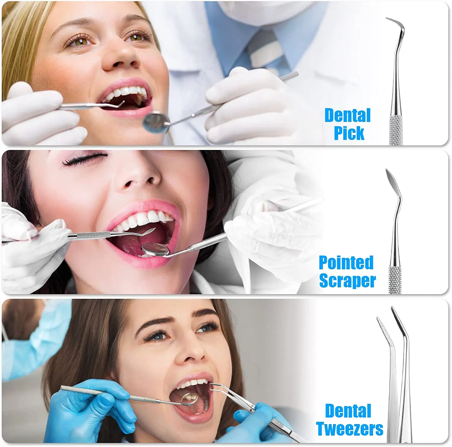 3 pcs/4 pcs สแตนเลสทันตแพทย์เค - Dental Mirror Probe บทวิจารณ์และราคา